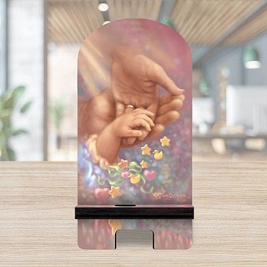 Little Miracle Cell Phone Stand Family Decor Wood Mobile Holder Organizer