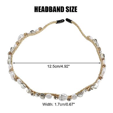 Rhinestone Vintage Wavy Headband Faux Pearl Headband