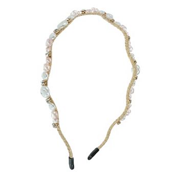 Rhinestone Vintage Wavy Headband Faux Pearl Headband
