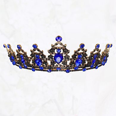 Women Faux Crystal Queen Crowns Tiara Rhinestone Tiaras