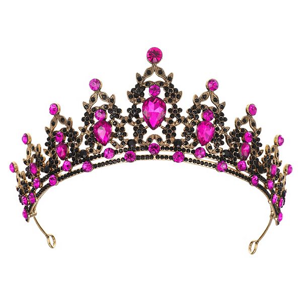 Women Faux Crystal Queen Crowns Tiara Rhinestone Tiaras