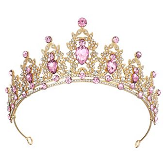 Women Faux Crystal Queen Crowns Tiara Rhinestone Tiaras