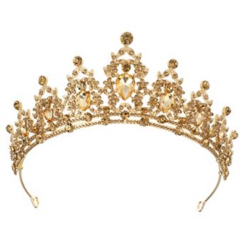 Women Faux Crystal Queen Crowns Tiara Rhinestone Tiaras