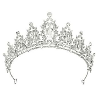 Women Faux Crystal Queen Crowns Tiara Rhinestone Tiaras