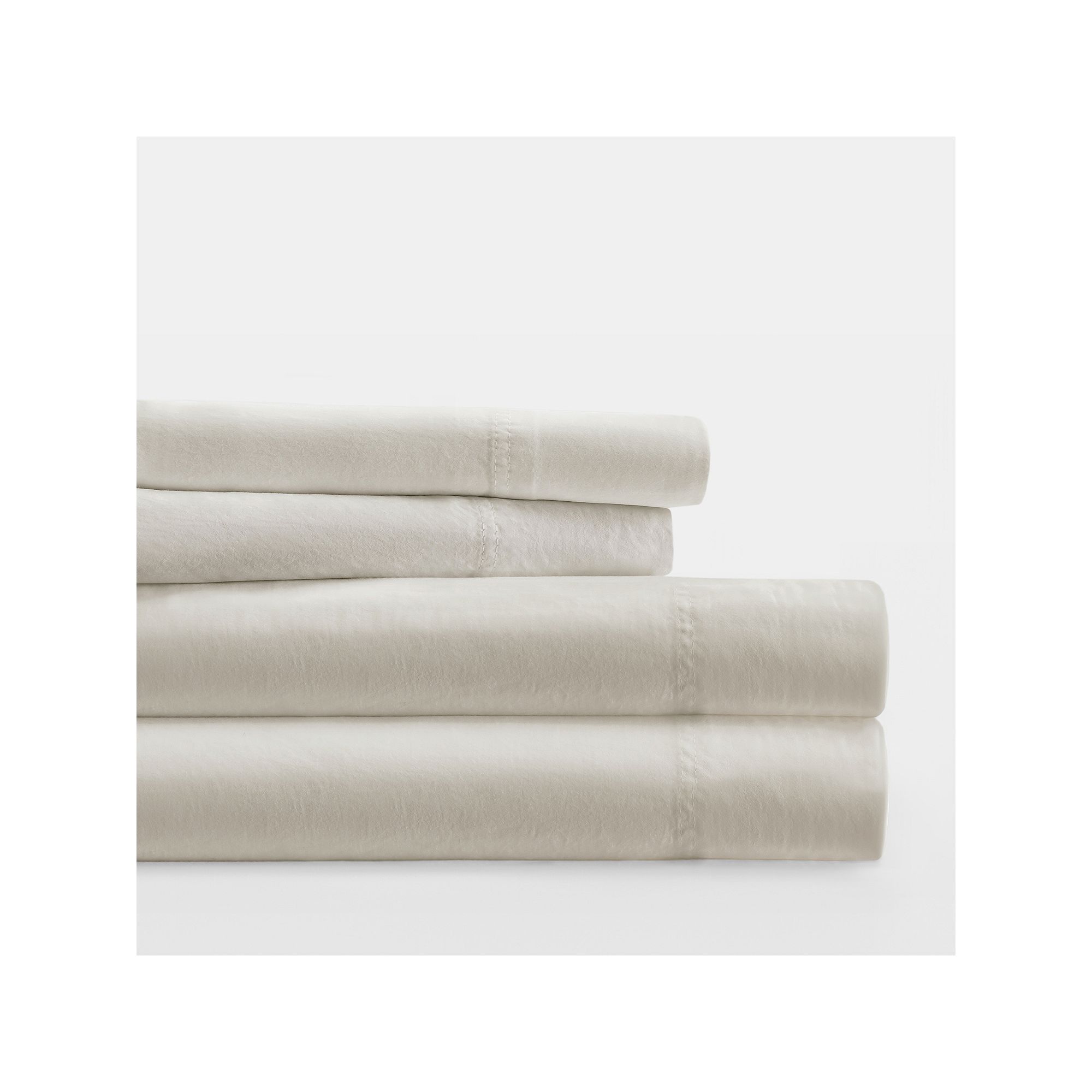 Home Collection Solid Cotton Sheet Set or Pillowcases, Ivory