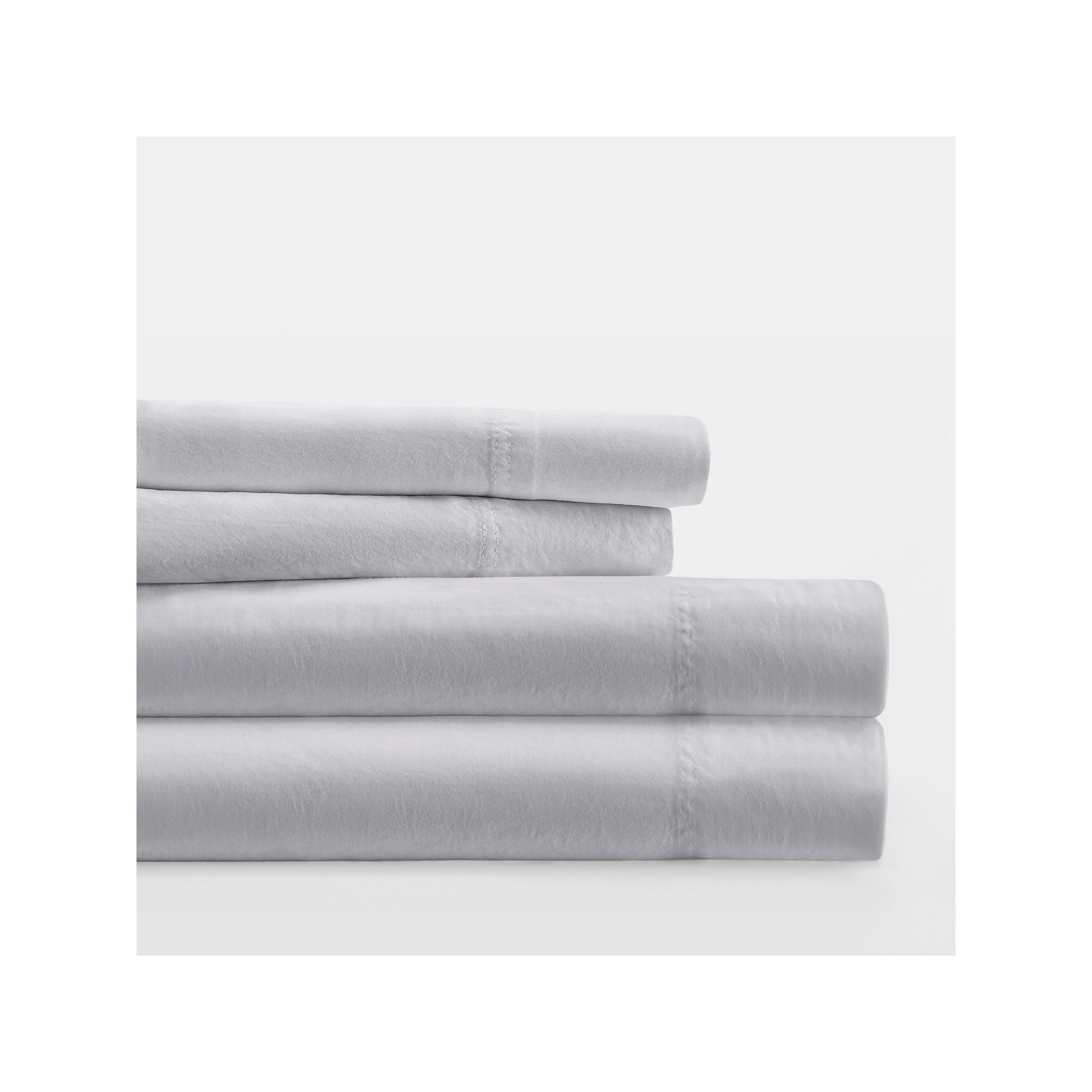 Home Collection Solid Cotton Sheet Set or Pillowcases, Light Gray
