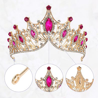 Women Faux Crystal Princess Crowns Tiara Rhinestone Party