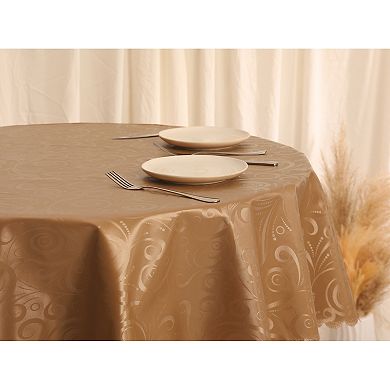 Round Wrinkle-Resistant Washable Suitable Restaurant Table Cover 1 Pc, 71" x 71"
