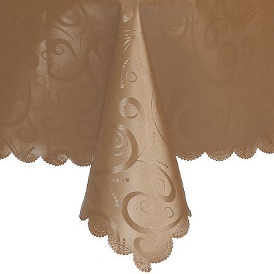 Round Wrinkle-Resistant Washable Suitable Restaurant Table Cover 1 Pc, 71" x 71"