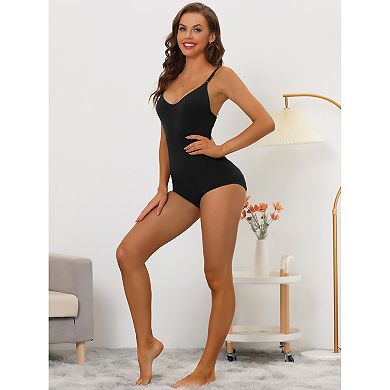Women's Bodysuit Thong Tummy Control Shapewear Adjustable Straps Sculpting Leotard Jumpsuit Top