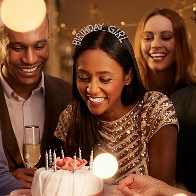 Women Birthday Headband Tiara Rhinestone Happy Birthday