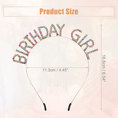 Women Birthday Headband Tiara Rhinestone Happy Birthday