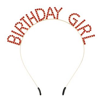 Women Birthday Headband Tiara Rhinestone Happy Birthday