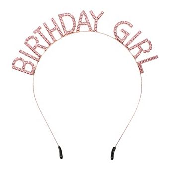 Women Birthday Headband Tiara Rhinestone Happy Birthday