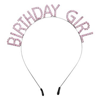 Women Birthday Headband Tiara Rhinestone Happy Birthday