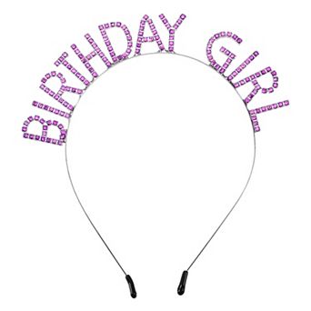 Women Birthday Headband Tiara Rhinestone Happy Birthday