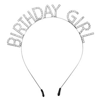 Women Birthday Headband Tiara Rhinestone Happy Birthday