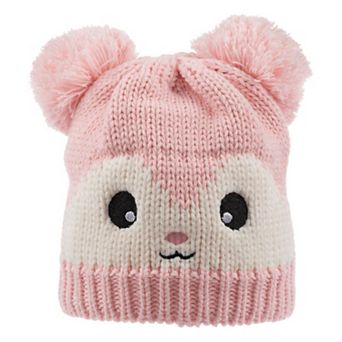 Knitted Winter Beanie For Infants in Pinks and Peach - So Cute!