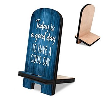 Today is a Good Day Cell Phone Stand Family Decor Wood Mobile Holder Organizer