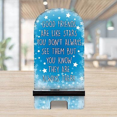 Good Friends Cell Phone Stand Family Decor Wood Mobile Holder Organizer