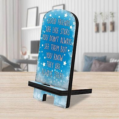 Good Friends Cell Phone Stand Family Decor Wood Mobile Holder Organizer
