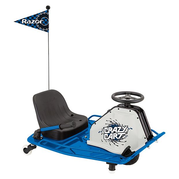 Razor High Torque Motorized Drifting Crazy Cart with Drift Bar for Adults Blue