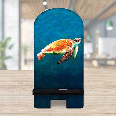 The Turtle Coastal Cell Phone Stand Wood Mobile Holder Organizer
