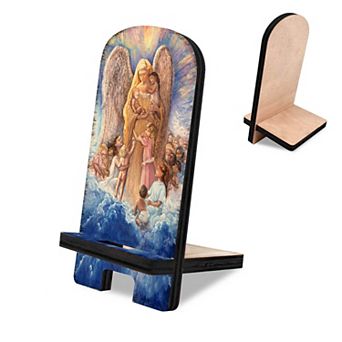 Blessing Mother Cell Phone Stand Inspirational Decor Wood Mobile Holder Organizer