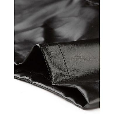'Frankenstein' Black Wet Look Faux Leather Halter Lace up Top main image 0