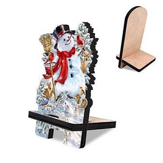 Old-Fashioned Christmas Cell Phone Stand Christmas Decor Wood Mobile Holder Organizer