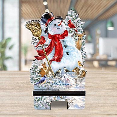 Old-Fashioned Christmas Cell Phone Stand Christmas Decor Wood Mobile Holder Organizer