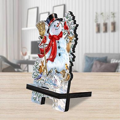 Old-Fashioned Christmas Cell Phone Stand Christmas Decor Wood Mobile Holder Organizer