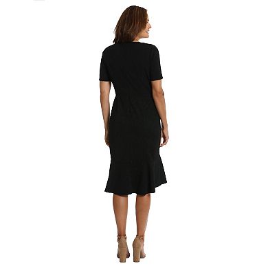 Women's London Times Hi-Low Trumpet Skirt Midi Dress