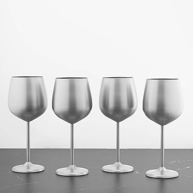 Cambridge 4-pc. Stainless Steel Wine Glass Set