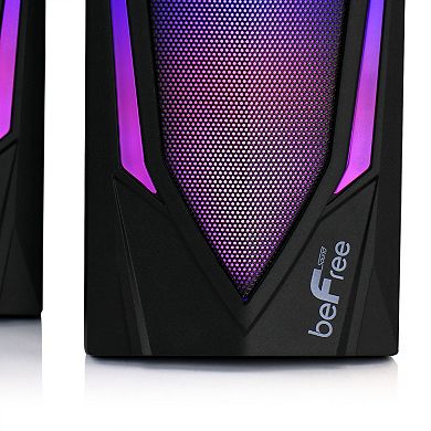 beFree Sound 2.0 Computer LED Gaming Speakers