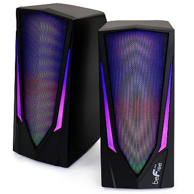 beFree Sound 2.0 Computer LED Gaming Speakers