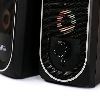 beFree Sound 2.0 Computer Gaming Speakers with LED RGB Lights