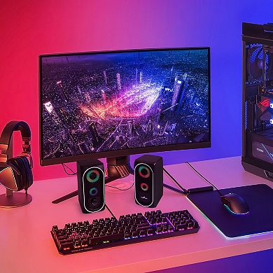 beFree Sound 2.0 Computer Gaming Speakers with LED RGB Lights