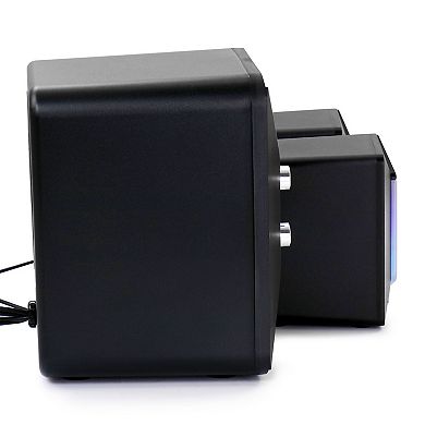 beFree Sound Computer Gaming 2.1 Speaker System with Color LED Lights