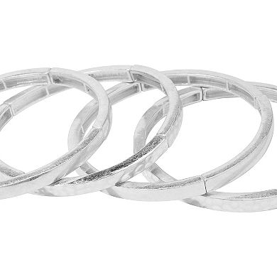 Sonoma Goods For Life® Silver Tone Hammered Bangle Bracelets Set