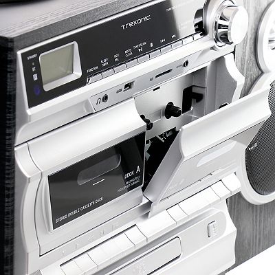 Trexonic 3-Speed Vinyl Turntable, CD Player, & Cassette Player