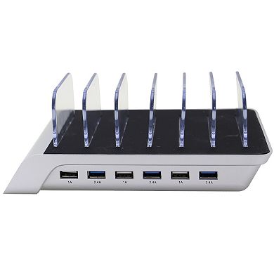 Trexonic 10.2A 6-Port USB Charging Station with 6 Device Slots