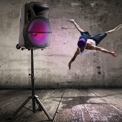 Trexonic Combination 15-in. Bluetooth Portable Speaker & Tripod Stand