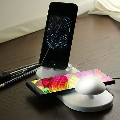 Trexonic Charger 3-in-1 Wireless Charging Station & Soft Light Toadstool Lamp