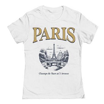 Juniors' Paris Ochre Graphic Tee
