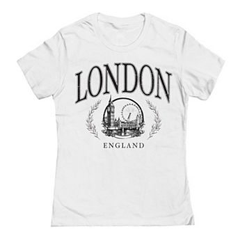 Juniors' London Black Graphic Tee
