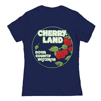 Juniors' Cherry Land Wisconsin Graphic Tee