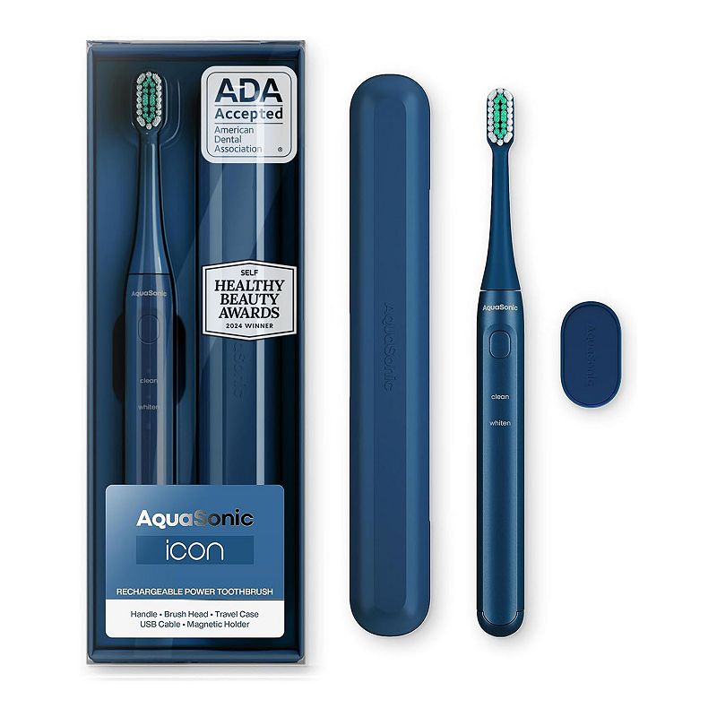 AquaSonic Icon Rechargeable Power Toothbrush, Blue