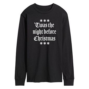 Men's 'Twas The Night Before Christmas Long Sleeve Graphic Tee