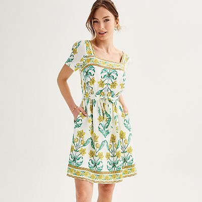 Women's Draper James Short Sleeve Squareneck Dress